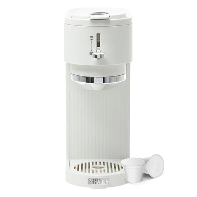 Haden Single Serve Coffee Machine, Ivory and Chrome