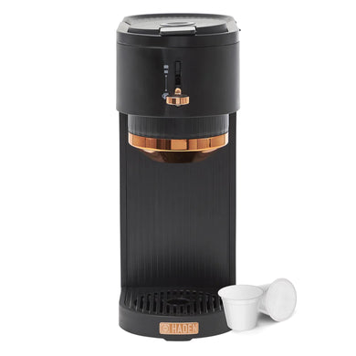 Haden Single Serve Coffee Machine, Black and Copper