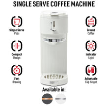 Load image into Gallery viewer, Haden Single Serve Coffee Machine, Ivory and Chrome