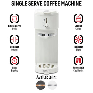 Haden Single Serve Coffee Machine, Ivory and Chrome