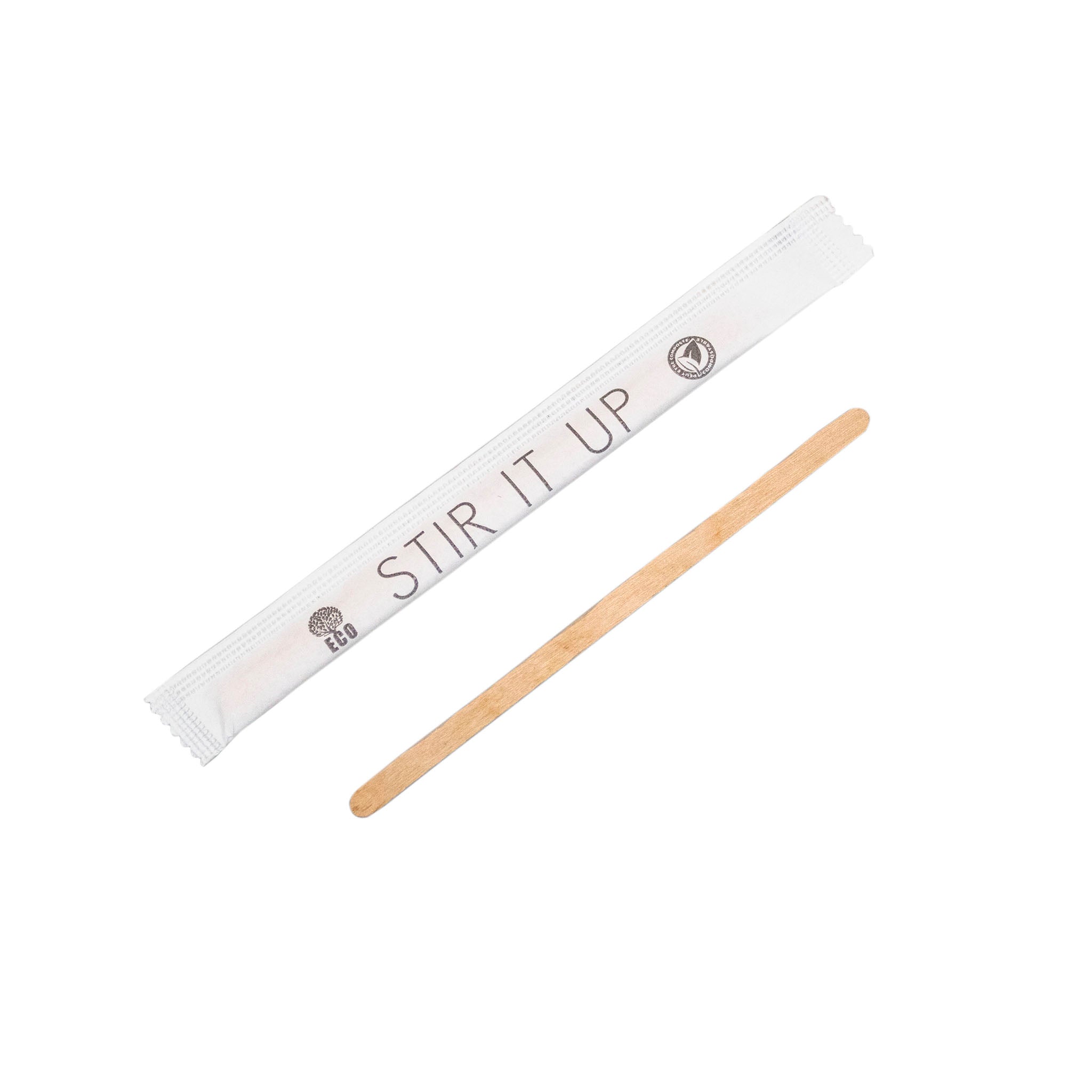 Disposable Wood Coffee Sticks Wooden Stirrer with Paper Wrapped