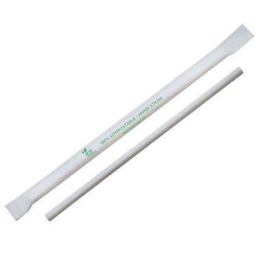 White Wrapped Paper Straw