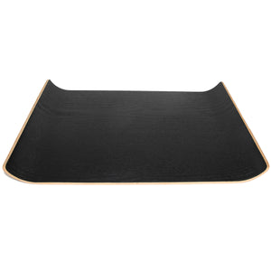 Rectangle Curved Black Wood Tray with Sloped Sides