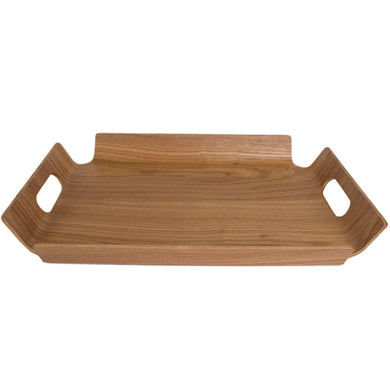 Rectangle Light Wood Grained Textured Tray in with Handles