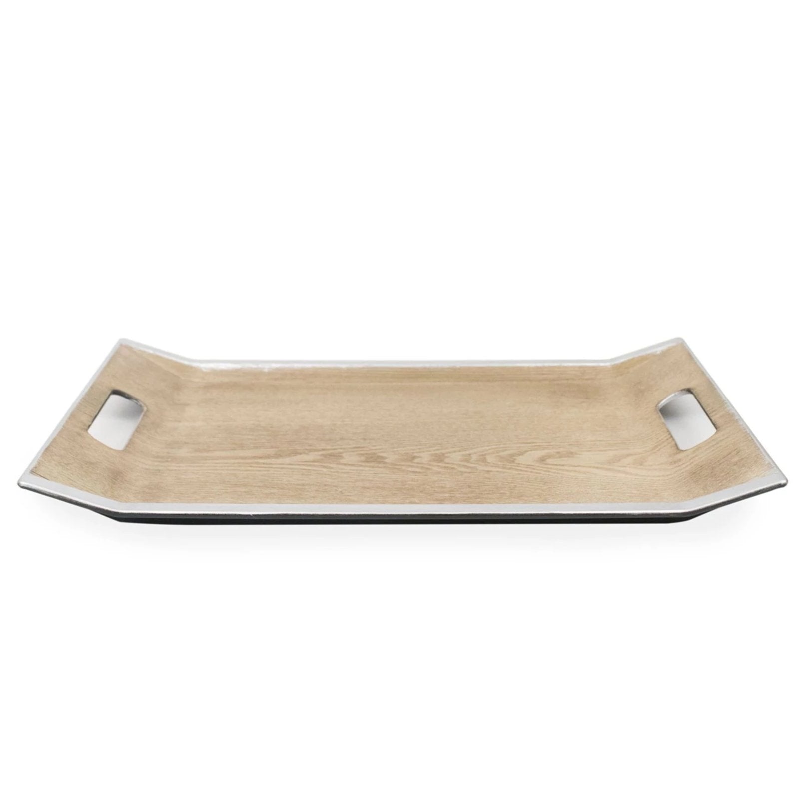 Silver store wood tray