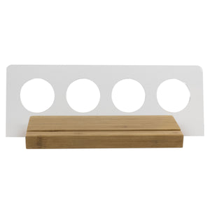 Acrylic Single Cup Coffee Capsule Stand with Light Wood Base