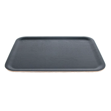 Rectangle Black Wood Tray With Lightly Raised Edges