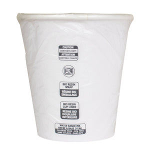 White BIO-Wrapped & BIO-Lined Hot Cup