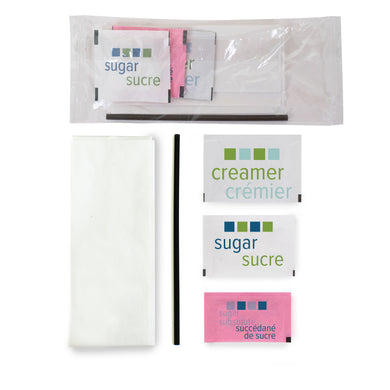 Single Clear Wrapped Condiment Package Plastic Stir Stick