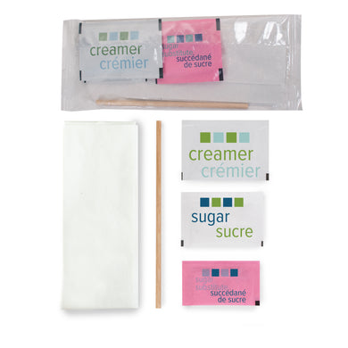 Single Clear Wrapped Condiment Package Wood Stir Stick