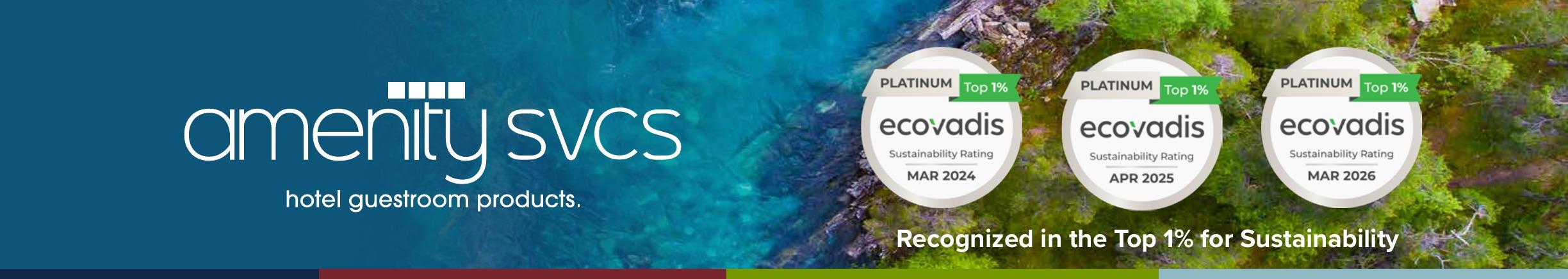 Amenity Services - EcoVadis Platinum, recognized in the top 1% for sustainability